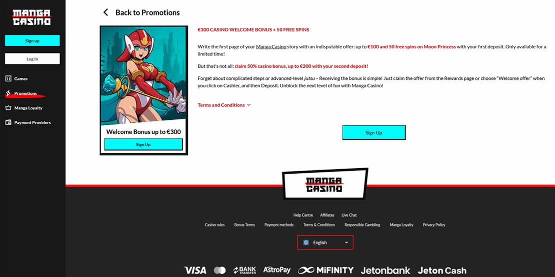 Manga Casino overzicht